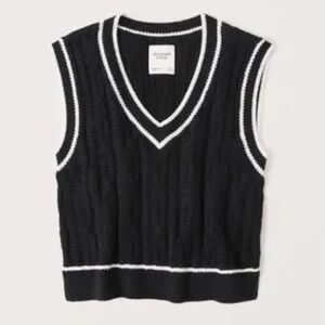 Abercrombie & Fitch Cableknit Sweater Vest Size L